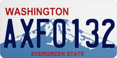 WA license plate AXF0132
