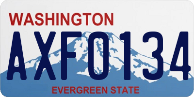 WA license plate AXF0134
