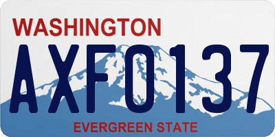 WA license plate AXF0137