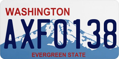 WA license plate AXF0138