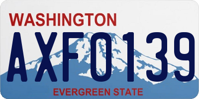WA license plate AXF0139