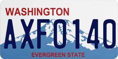 WA license plate AXF0140