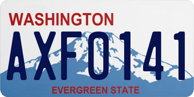 WA license plate AXF0141