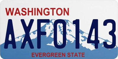 WA license plate AXF0143