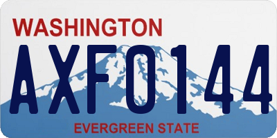 WA license plate AXF0144