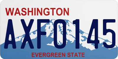 WA license plate AXF0145