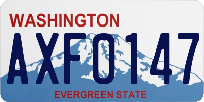 WA license plate AXF0147