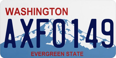 WA license plate AXF0149