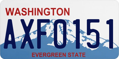 WA license plate AXF0151