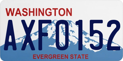 WA license plate AXF0152