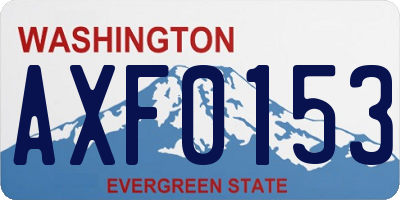 WA license plate AXF0153