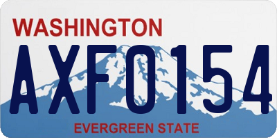 WA license plate AXF0154