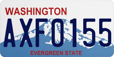 WA license plate AXF0155