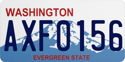 WA license plate AXF0156