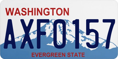 WA license plate AXF0157