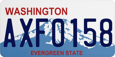 WA license plate AXF0158