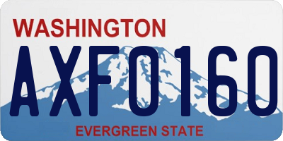 WA license plate AXF0160
