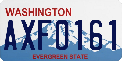 WA license plate AXF0161