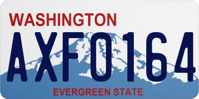 WA license plate AXF0164