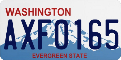 WA license plate AXF0165