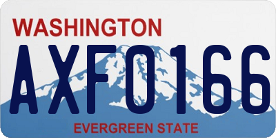 WA license plate AXF0166