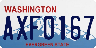 WA license plate AXF0167