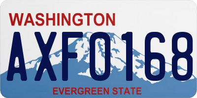 WA license plate AXF0168