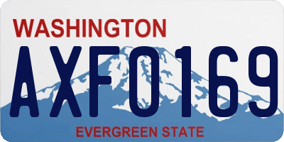 WA license plate AXF0169