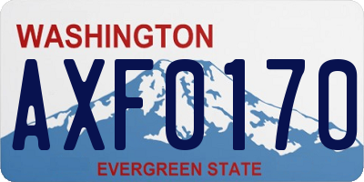 WA license plate AXF0170