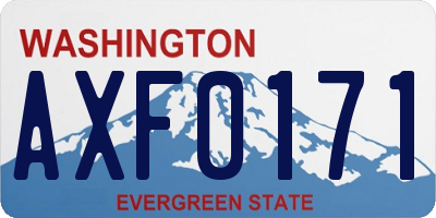 WA license plate AXF0171