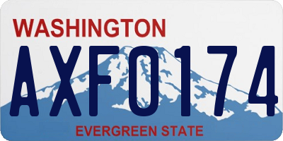 WA license plate AXF0174