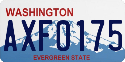 WA license plate AXF0175