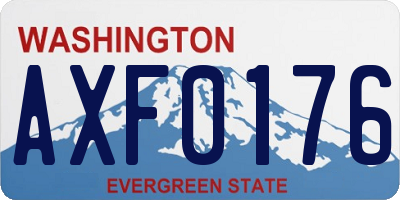 WA license plate AXF0176