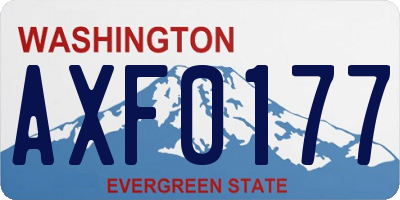 WA license plate AXF0177