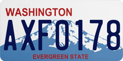 WA license plate AXF0178