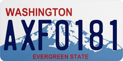 WA license plate AXF0181