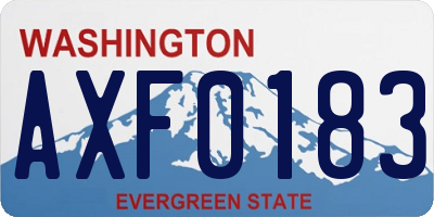 WA license plate AXF0183