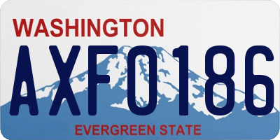 WA license plate AXF0186