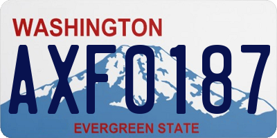WA license plate AXF0187