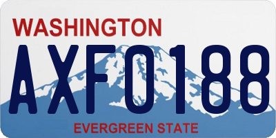 WA license plate AXF0188