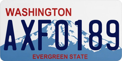 WA license plate AXF0189