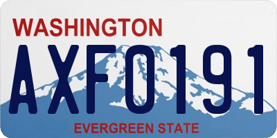 WA license plate AXF0191