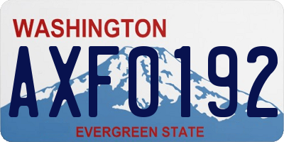 WA license plate AXF0192