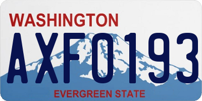 WA license plate AXF0193