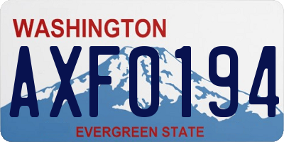 WA license plate AXF0194