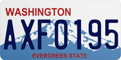 WA license plate AXF0195