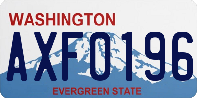 WA license plate AXF0196