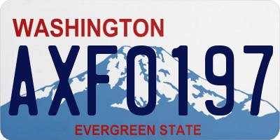 WA license plate AXF0197