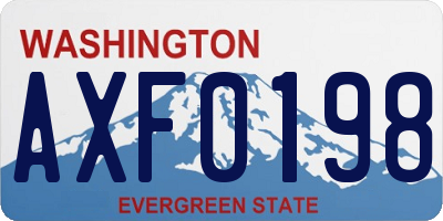 WA license plate AXF0198