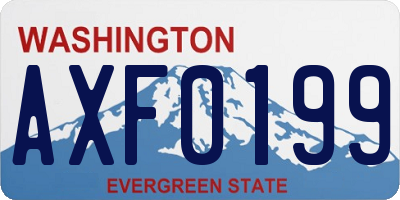 WA license plate AXF0199
